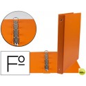 CARPETA LIDERPAPEL 4 ANILLAS 25 MM REDONDAS PLASTICO FOLIO COLOR NARANJA