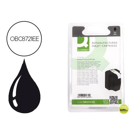 INK-JET Q-CONNECT COMPATIBLE HP PHOTOSMART 3110 3200 3210 3310 8200 8250 C5180 6180 D760 NEGRO N.363