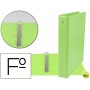 CARPETA LIDERPAPEL 4 ANILLAS 40 MM REDONDAS PLASTICO FOLIO COLOR VERDE PISTACHO