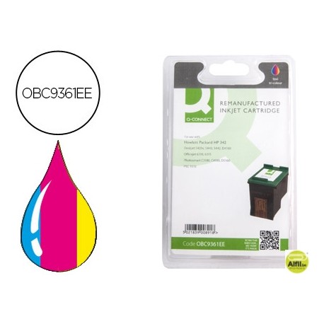 INK-JET Q-CONNECT COMPATIBLE HP PSC1510 PS 2575 C4100 DJ SERIE 5440 D4160 TRICOLOR N.342 175 PAGINAS