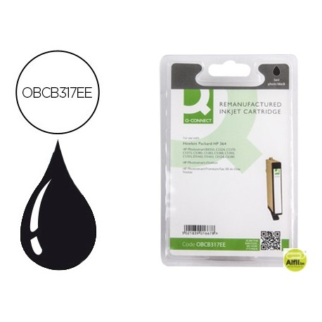 INK-JET Q-CONNECT COMPATIBLE HP 364 NEGRO ESPECIAL FOTO PHOTOSMART PREMIUM C309A SERIEC5300 6300 B85