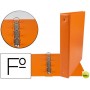 CARPETA LIDERPAPEL 4 ANILLAS 40 MM REDONDAS PLASTICO FOLIO COLOR NARANJA