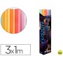 PAPEL KRAFT ROLLO 3X1 MT EXPOSITOR FUSION CON 24 ROLLOS COLORES SURTIDOS