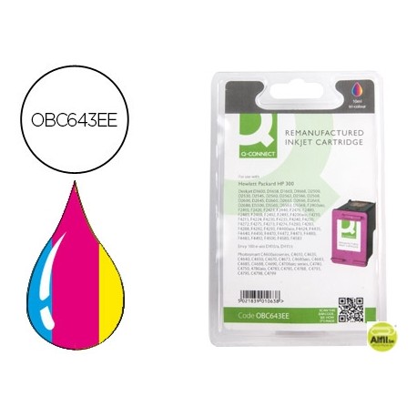 INK-JET Q-CONNECT COMPATIBLE HP N.300 TRICOLOR DJ F4224 AIODJ D2560 165 PAG