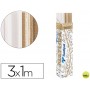 PAPEL KRAFT ROLLO 3X1 MT EXPOSITOR NATURA CON 18 ROLLOS MARRONES +6 BLANCOS