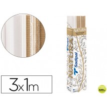 PAPEL KRAFT ROLLO 3X1 MT EXPOSITOR NATURA CON 18 ROLLOS MARRONES +6 BLANCOS