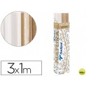 PAPEL KRAFT ROLLO 3X1 MT EXPOSITOR NATURA CON 18 ROLLOS MARRONES +6 BLANCOS