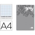 BLOC ENCOLADO LIDERPAPEL CUADRO 5 MM GRIS A4 NATURAL 100 HOJAS 100 G/M2