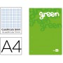 BLOC ENCOLADO LIDERPAPEL CUADRO 5 MM VERDE A4 NATURAL 100 HOJAS 100 G/M2