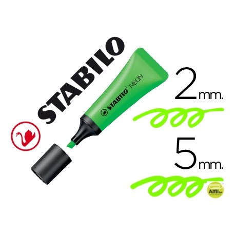 ROTULADOR STABILO FLUORESCENTE 72 VERDE NEON