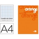 BLOC ENCOLADO LIDERPAPEL CUADRO 5 MM NARANJA A4 NATURAL100 HOJAS 100 G/M2
