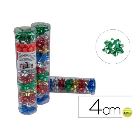 LAZOS LIDERPAPEL FANTASIA PEQUEÑO COLORES METALIZADOS SURTIDOS TUBO 12