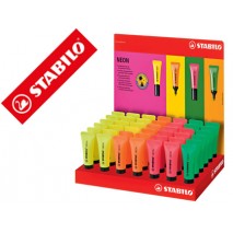 ROTULADOR STABILO NEON FLUORESCENTE 72 EXPOSITOR DE 42 UNIDADES COLORES SURTIDOS