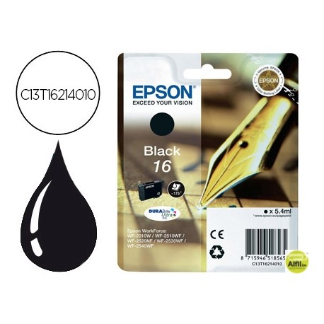 INK-JET EPSON 16 WF2010W WF2510WF WF2520NF WF2530WF WF2540WF NEGRO 175 PAG