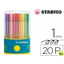 ROTULADOR STABILO PEN 68 PUNTA MEDIA PARADE ESTUCHE DE COLOR TURQUESA 20 UNIDADES COLORES SURTIDOS