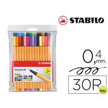 ROTULADOR STABILO POINT 88 COLORES NEON ESTUCHE 25+5 UNIDADES