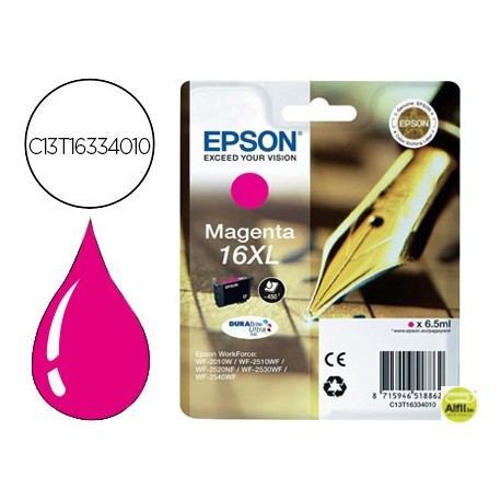 INK-JET EPSON 16XL WF2010W WF2510WF WF2520NF WF2530WF WF2540WF MAGENTA 450 PAG