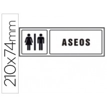 PICTOGRAMA SYSSA SEÑAL DE ASEOS CABALLEROS-SEÑORAS EN PVC 210X74 MM