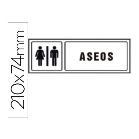 PICTOGRAMA SYSSA SEÑAL DE ASEOS CABALLEROS-SEÑORAS EN PVC 210X74 MM