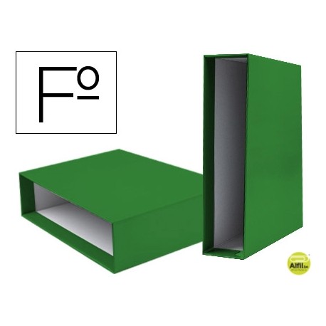 CAJA ARCHIVADOR LIDERPAPEL DE PALANCA CARTON FOLIO DOCUMENTA COLOR VERDE