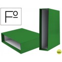 CAJA ARCHIVADOR LIDERPAPEL DE PALANCA CARTON FOLIO DOCUMENTA COLOR VERDE