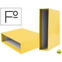 CAJA ARCHIVADOR LIDERPAPEL DE PALANCA CARTON FOLIO DOCUMENTA COLOR AMARILLO