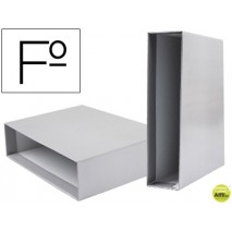 CAJA ARCHIVADOR LIDERPAPEL DE PALANCA CARTON FOLIO DOCUMENTA COLOR GRIS