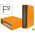 CAJA ARCHIVADOR LIDERPAPEL DE PALANCA CARTON FOLIO DOCUMENTA COLOR NARANJA