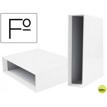 CAJA ARCHIVADOR LIDERPAPEL DE PALANCA CARTON FOLIO DOCUMENTA COLOR BLANCA