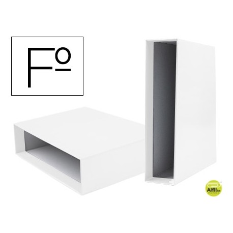 CAJA ARCHIVADOR LIDERPAPEL DE PALANCA CARTON FOLIO DOCUMENTA COLOR BLANCA