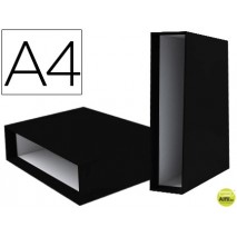CAJA ARCHIVADOR LIDERPAPEL DE PALANCA CARTON DIN-A4 DOCUMENTA COLOR NEGRO