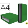 CAJA ARCHIVADOR LIDERPAPEL DE PALANCA CARTON DIN-A4 DOCUMENTA COLOR VERDE