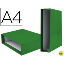 CAJA ARCHIVADOR LIDERPAPEL DE PALANCA CARTON DIN-A4 DOCUMENTA COLOR VERDE