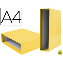 CAJA ARCHIVADOR LIDERPAPEL DE PALANCA CARTON DIN-A4 DOCUMENTA COLOR AMARILLO