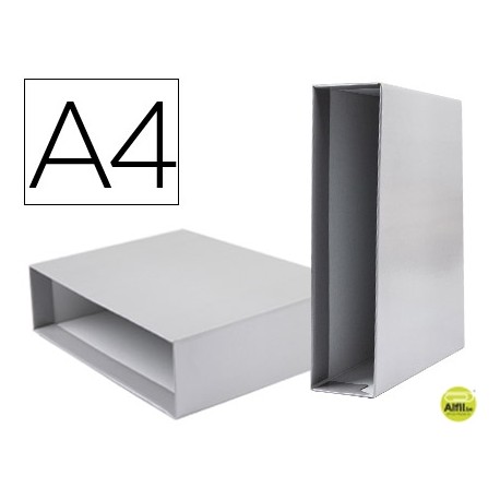 CAJA ARCHIVADOR LIDERPAPEL DE PALANCA CARTON DIN-A4 DOCUMENTA COLOR GRIS