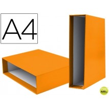 CAJA ARCHIVADOR LIDERPAPEL DE PALANCA CARTON DIN-A4 DOCUMENTA COLOR NARANJA