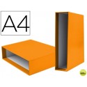 CAJA ARCHIVADOR LIDERPAPEL DE PALANCA CARTON DIN-A4 DOCUMENTA COLOR NARANJA