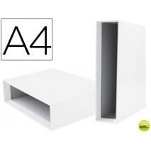 CAJA ARCHIVADOR LIDERPAPEL DE PALANCA CARTON DIN-A4 DOCUMENTA COLOR BLANCA