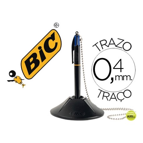 BOLIGRAFO BIC CUATRO COLORES CON PEANA