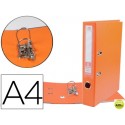 ARCHIVADOR DE PALANCA LIDERPAPEL A4 DOCUMENTA FORRADO PVC CON RADO LOMO 52MMNARANJA COMPRESOR METALI