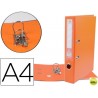 ARCHIVADOR DE PALANCA LIDERPAPEL A4 DOCUMENTA FORRADO PVC CON RADO LOMO 52MMNARANJA COMPRESOR METALI