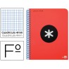 BLOC ESPIRAL LIDERPAPEL FOLIO ANTARTIK TAPA POLIPROPILENO 80 H 100G CUADRO 4MM CON MARGEN COLOR ROJO