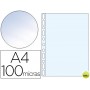 FUNDA MULTITALADRO Q-CONNECT DIN A4 100 MC CRISTAL