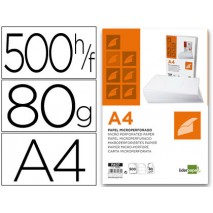 PAPEL LIDERPAPEL A4 80G/M2 PAQUETE DE 500 HOJAS BLANCO MICROPERFORADO EN TRES PARTES IGUALES