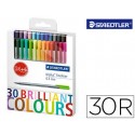 ROTULADOR STAEDTLER TRIPLUS FINELINER ESTUCHE 24+6 COLORES SURTIDOS