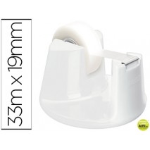 PORTARROLLO SOBREMESA TESA PLASTICO EASY CUT COMPACT BLANCO PARA ROLLO DE 33M X19 MM