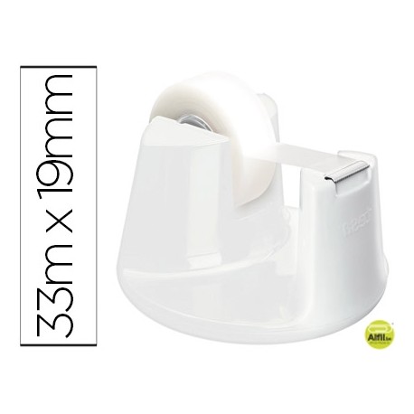 PORTARROLLO SOBREMESA TESA PLASTICO EASY CUT COMPACT BLANCO PARA ROLLO DE 33M X19 MM