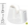 PORTARROLLO SOBREMESA TESA PLASTICO EASY CUT COMPACT BLANCO PARA ROLLO DE 33M X19 MM