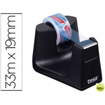 PORTARROLLO SOBREMESA TESA PLASTICO EASY CUT SMAT NEGRO PARA ROLLO DE 33MX19 MM