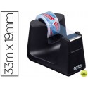 PORTARROLLO SOBREMESA TESA PLASTICO EASY CUT SMAT NEGRO PARA ROLLO DE 33MX19 MM